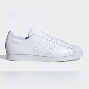 Men's Adidas Superstar shoes white pink socks new